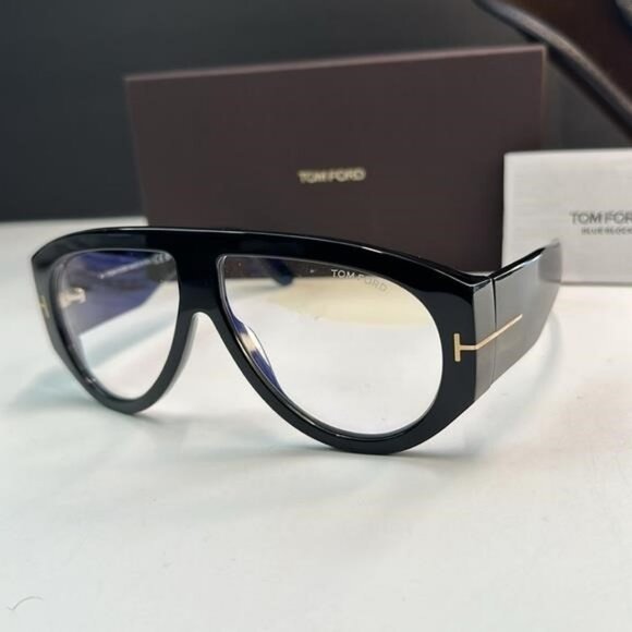 💯- New Authentic - TOM FORD - BLUE LOCK PILOT OPTICALS TF5958-B (SHINY BLAC… - Picture 6 of 13